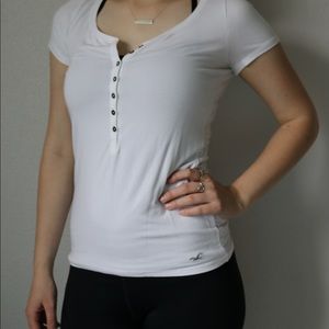 Hollister |  White Button T-shirt